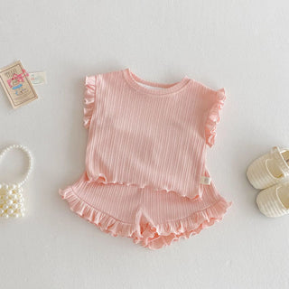Solid Frill Shorts Set - RYAN AND REMI