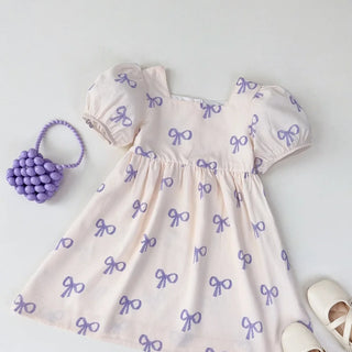 Ribbon Print Casual Dress - RYAN AND REMI