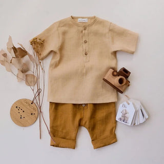 Boys Linen Shorts Outfit - RYAN AND REMI