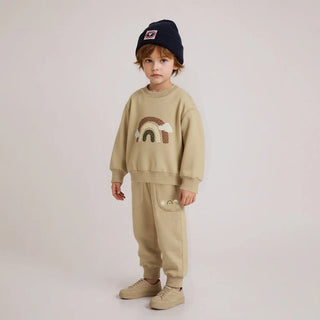 Fuzzy Patch Contrast Jogger Set - RYAN AND REMI