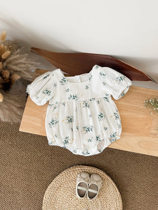 Puff Sleeve Garden Romper - RYAN AND REMI