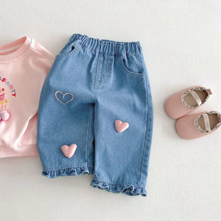 3D Heart Denim Pants - RYAN AND REMI
