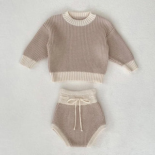 Sand Knitted Pullover Shorts Set - RYAN AND REMI