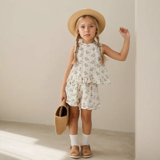 Floral Ruffle Shorts Set - RYAN AND REMI