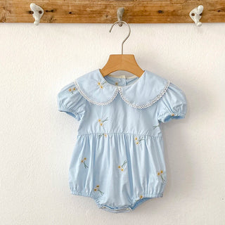 Embroidery Sunflower Romper - RYAN AND REMI