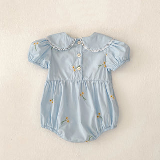 Embroidery Sunflower Romper - RYAN AND REMI