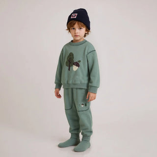 Fuzzy Patch Contrast Jogger Set - RYAN AND REMI