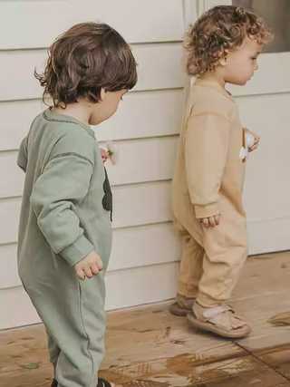 Fuzzy Patch Contrast Jumpsuit