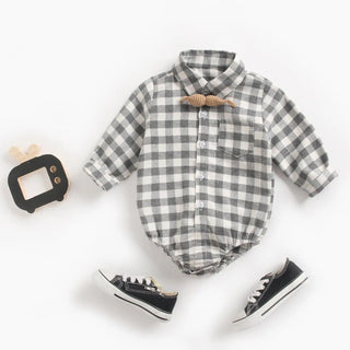 Button Up Plaid  Bodysuit - RYAN AND REMI