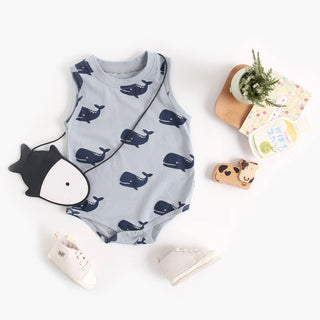 Boys Aqua Print Bodysuit - RYAN AND REMI