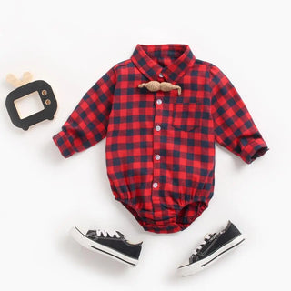 Button Up Plaid  Bodysuit - RYAN AND REMI