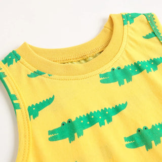 Boys Aqua Print Bodysuit - RYAN AND REMI
