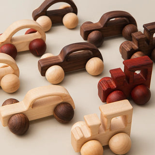 Montessori Educational Smooth Maple Wood Toy Cars - RYAN AND REMI