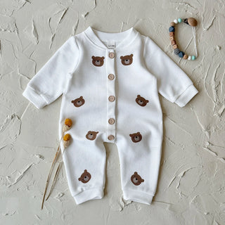 White Teddy Bear Jumpsuit