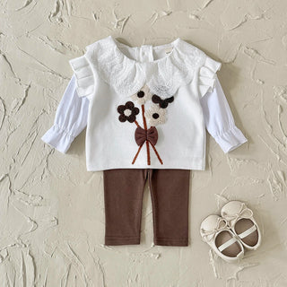 Brown Flower Embroidery Set - RYAN AND REMI