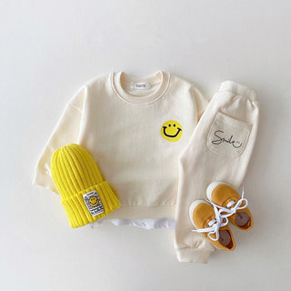 Smiley Face Print Pattern Long Sleeve Sweatshirt - RYAN AND REMI