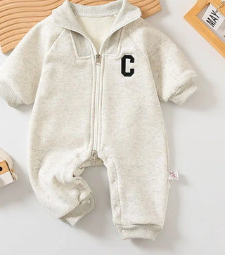 Letter C Print Long Sleeve Jumpsuit - RYAN AND REMI