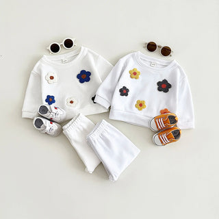 Long Sleeve Embroidered Flower Sweater - RYAN AND REMI