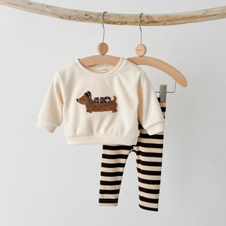 Fuzzy Puppy Stripe Set - RYAN AND REMI