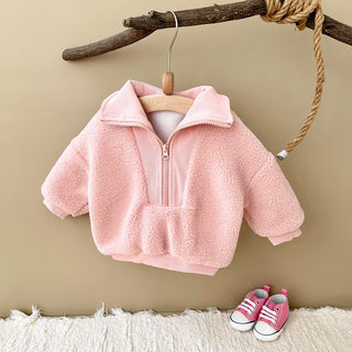 Faux Lamb Wool Zippered Jacket - RYAN AND REMI