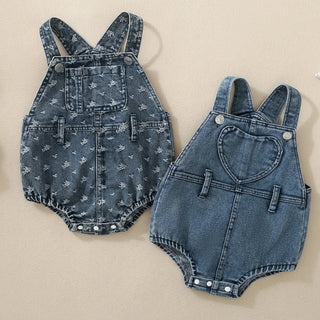 Denim Pocketed Romper - RYAN AND REMI