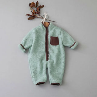 Fleece Patchwork Jumpsuit Outwear - RYAN AND REMI