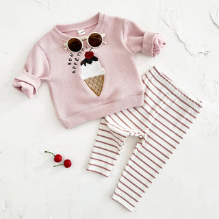 Cherry Ice Cream Stripe Set