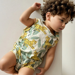 Sanlutoz Cotton Toddler Boys Summer Sleeveless Bodysuits Casual Infants Boys Animal Clothes - RYAN AND REMI