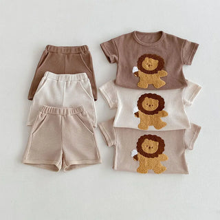 Lion Waffle Shorts Set - RYAN AND REMI