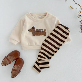 Fuzzy Puppy Stripe Set - RYAN AND REMI