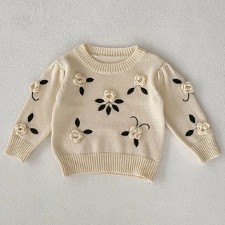 3D Embroidered Knitted Floral Sweater