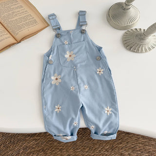 Flower Embroidery Loose Jumpsuit