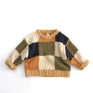 Checkered Knit Sweater