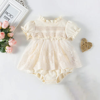 Lace Waffle Romper  Dress - RYAN AND REMI