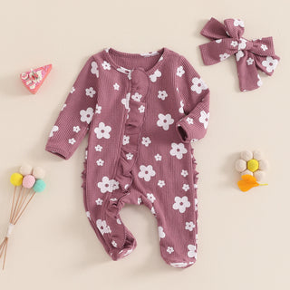 Floral Ruffle Footed Jumpsuit