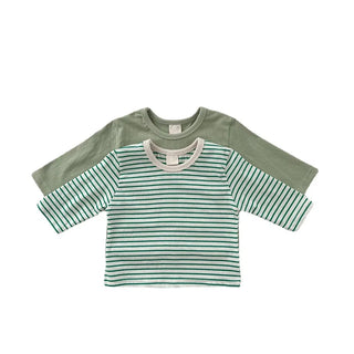 Long Sleeve Striped Top Tees - RYAN AND REMI