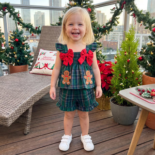 Christmas Plaid Shorts Set