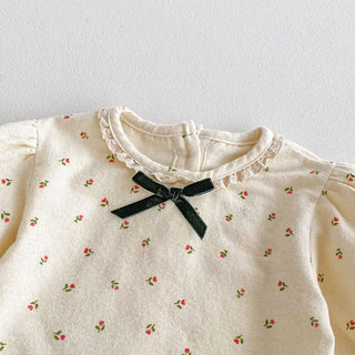 Long Sleeves Flower Ribbon Outfit - RYAN AND REMI