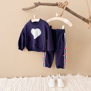 Baby Girl Clothes Toddler Sets Cotton Love Sweatshirt Long Sleeve Top+Bow Pants Spring Newborn Kids Clothing Infant Outfit Suits - RYAN AND REMI