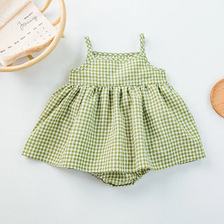 Plaid Picnic Romper Dress - RYAN AND REMI