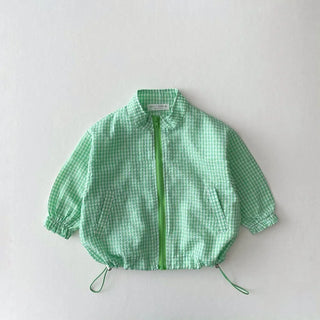 Checkered Lightweight Zip Up Jacket - RYAN AND REMI