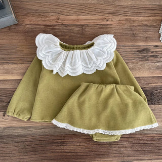 Lace Collar Suede Set - RYAN AND REMI