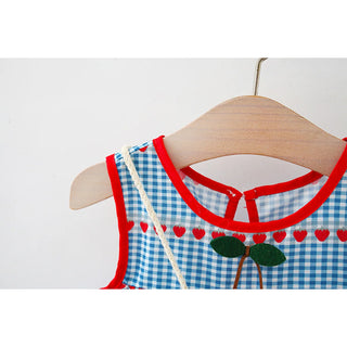 Sleeveless Cherry Dress With Bag