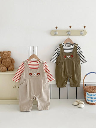 Stripe Top Jumpsuit Overalls - RYAN AND REMI