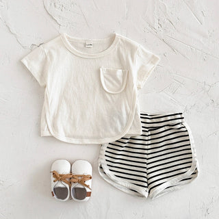 Baby Boy Korean Version Summer Short Sleeved Set Children Outfit Baby Casual Thin Shorts - RYAN AND REMI