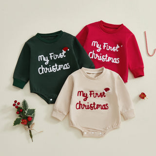 My First Christmas Embroidered Bodysuit