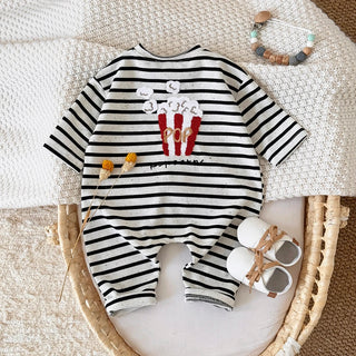 Striped Button Up Jumpsuit