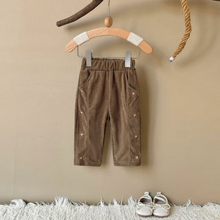 Floral Side Corduroy Pants - RYAN AND REMI