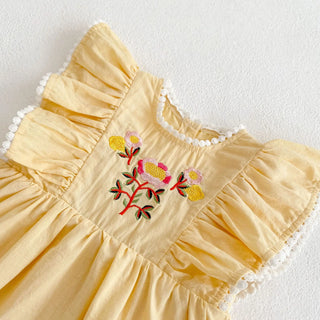 Embroidered Collar Baby Girl Romper - RYAN AND REMI