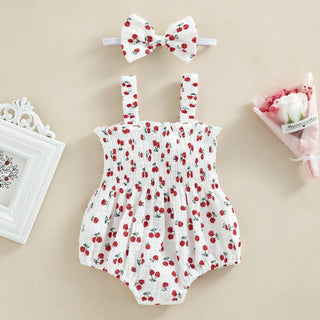Baby Girl Muslin Romper and Headband - RYAN AND REMI